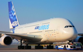 Airbus A380 on ramp