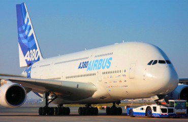 Airbus A380 on ramp