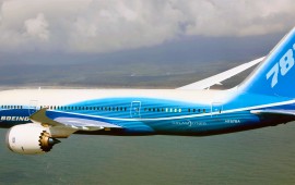 The Boeing 787 Dreamliner in flight