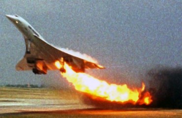 Concorde on fire - Air France Crash